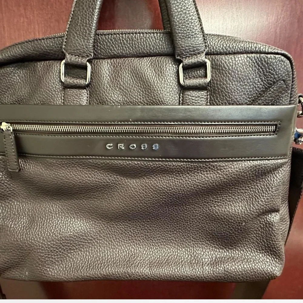 Cross Dark Brown Textured Leather Briefcase - Excellent Condition